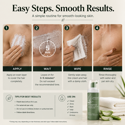 Natural Gentle Hair Removal Cream | For Women & Men, Sensitive Skin
