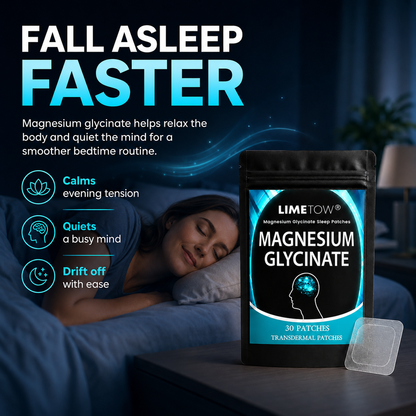 LIMETOW® MAGNESIUM GLYCINATE SLEEP PATCHES! CALMING NIGHTTIME SUPPORT FOR EASIER REST AND REFRESHING MORNINGS!