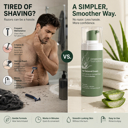 Natural Gentle Hair Removal Cream | For Women & Men, Sensitive Skin
