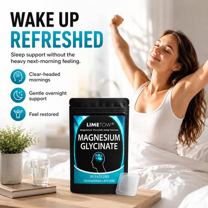 LIMETOW® MAGNESIUM GLYCINATE SLEEP PATCHES! CALMING NIGHTTIME SUPPORT FOR EASIER REST AND REFRESHING MORNINGS!