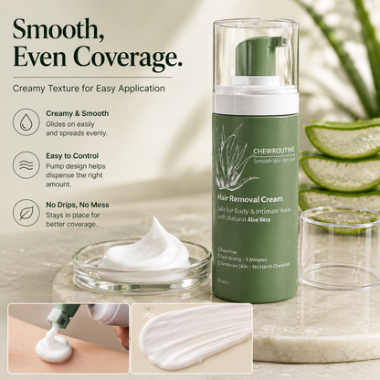 Natural Gentle Hair Removal Cream | For Women & Men, Sensitive Skin