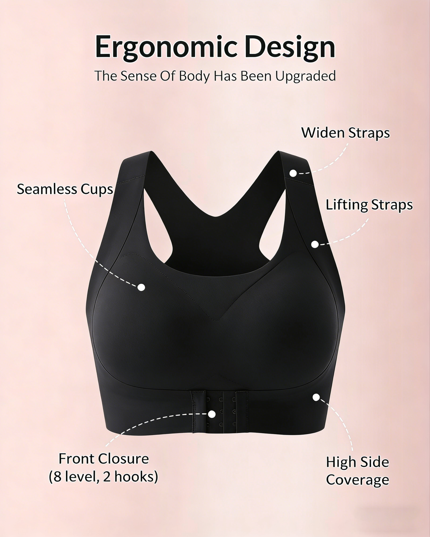 🔥Limited Time Promotion 50% OFF🔥 Front Closure Cross-Back Wireless Posture Bra