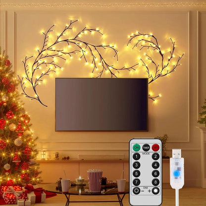 Willow Vine LED Wall Light - USB or Solar Powered, Decorative Branch Design