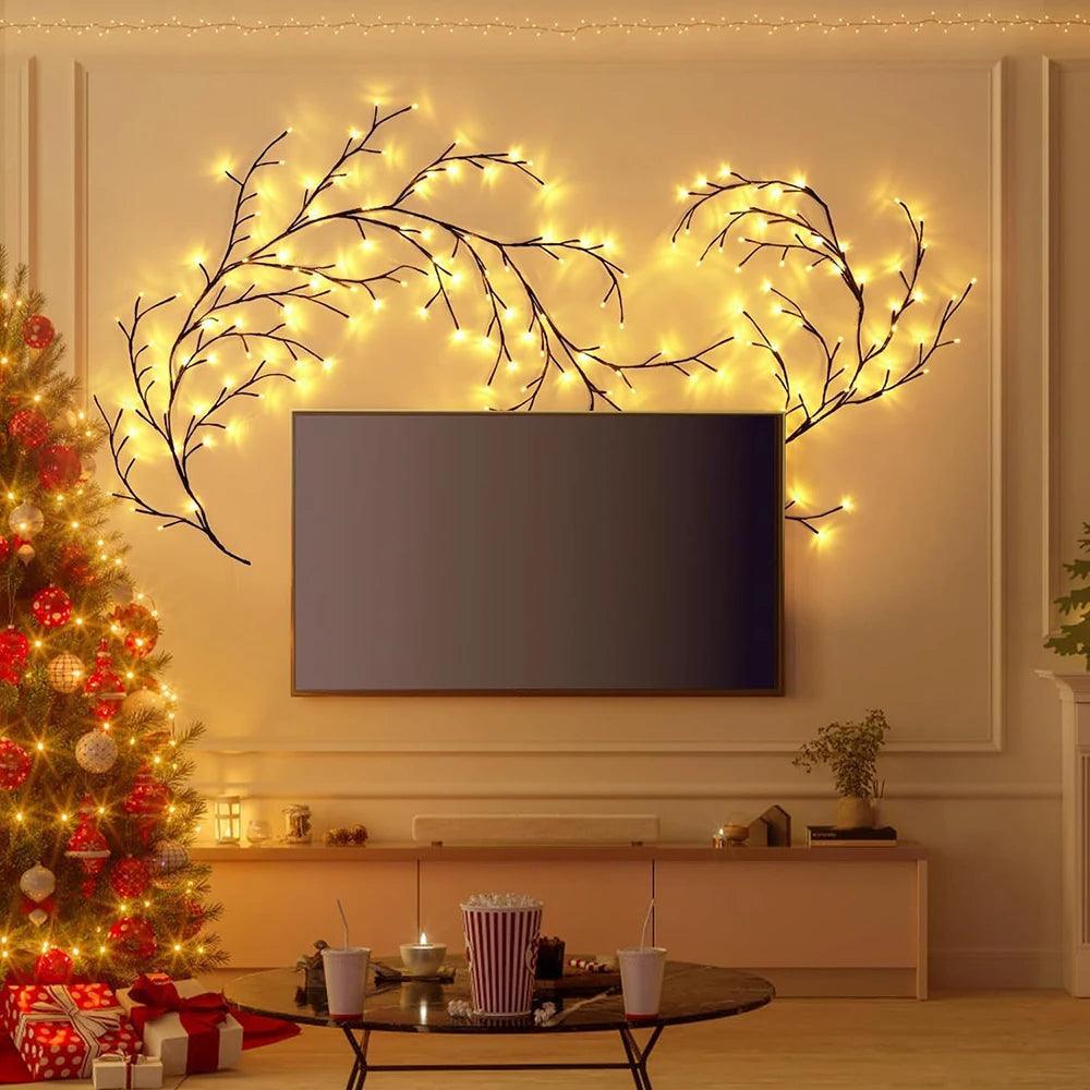 Willow Vine LED Wall Light - USB or Solar Powered, Decorative Branch Design