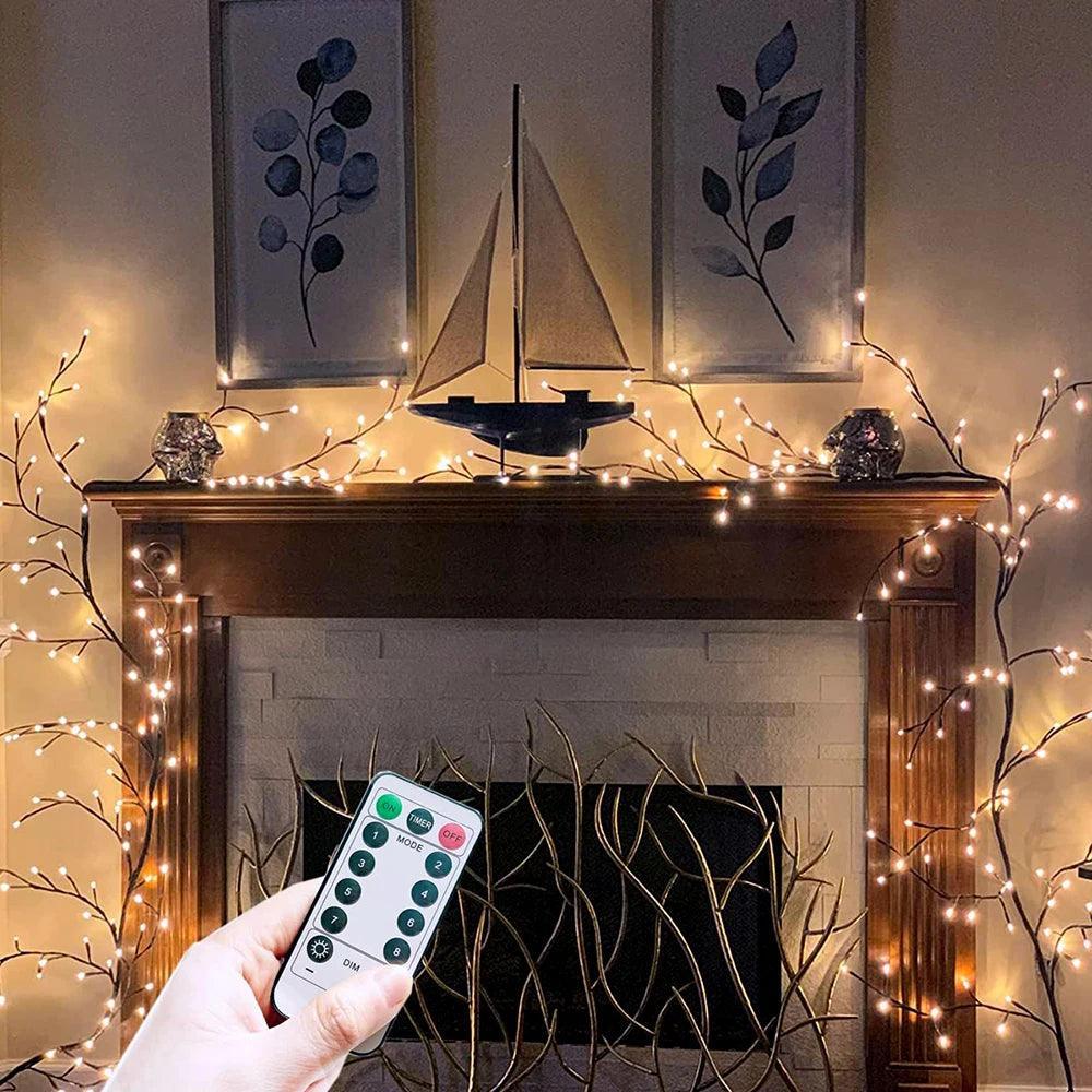 Willow Vine LED Wall Light - USB or Solar Powered, Decorative Branch Design