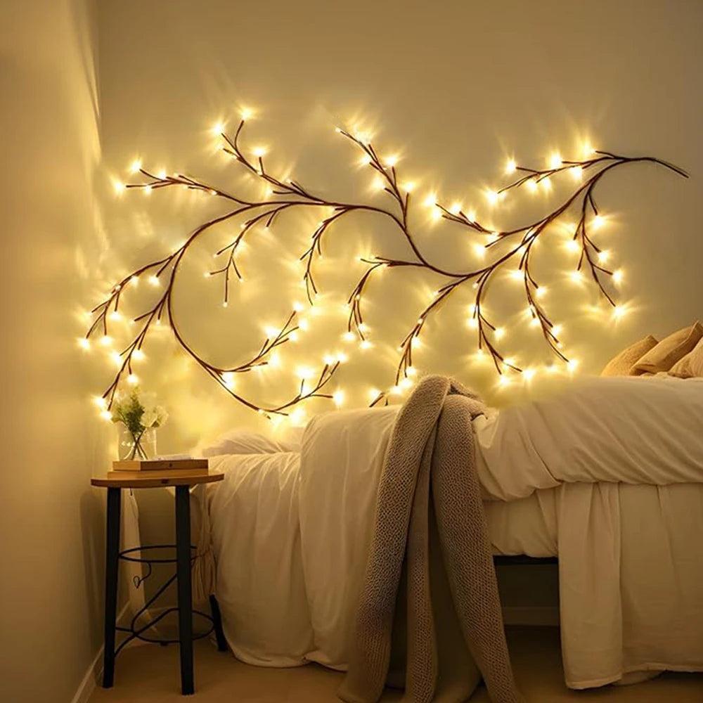 Willow Vine LED Wall Light - USB or Solar Powered, Decorative Branch Design