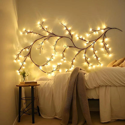 Willow Vine LED Wall Light - USB or Solar Powered, Decorative Branch Design