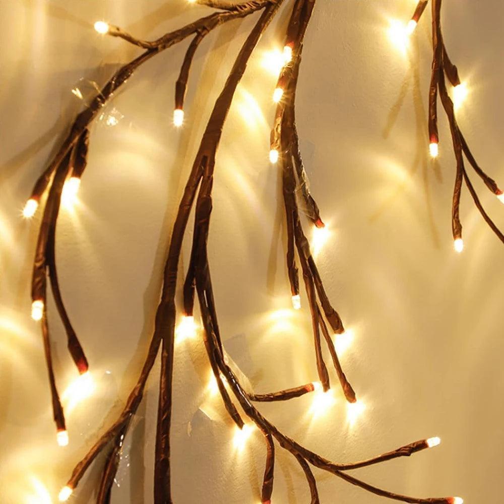 Willow Vine LED Wall Light - USB or Solar Powered, Decorative Branch Design