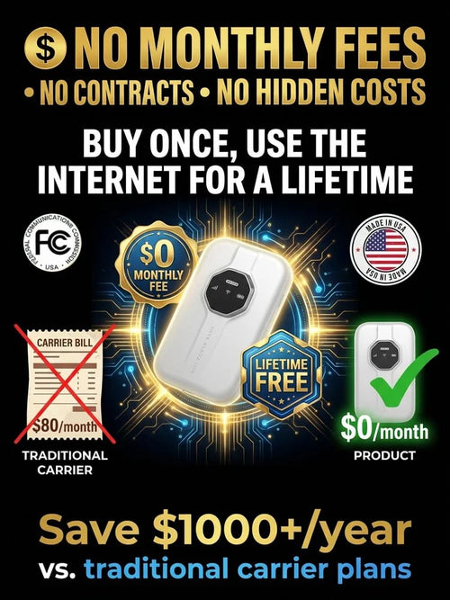 [Global Coverage, Free for Life] Boundless Portable Wi-Fi- 🛡️ No SIM, No Contract, No Hidden Costs