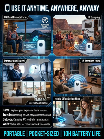 [Global Coverage, Free for Life] Boundless Portable Wi-Fi- 🛡️ No SIM, No Contract, No Hidden Costs