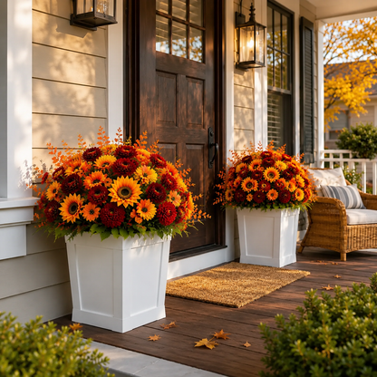 UV Resistant & Maintenance-Free Artificial Flowers - Autumn Peony Hydrangea Sunflower Bouquet
