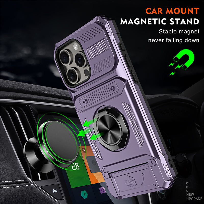 🛡️Heavy Duty Magnetic Armor Phone Case- Hidden Kickstand & Built-In Wallet