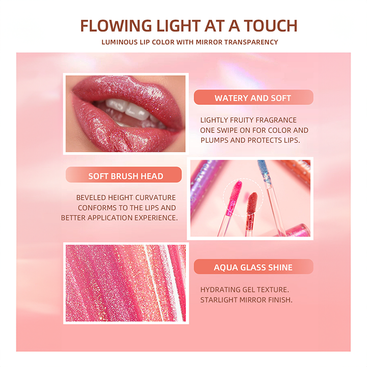 LIMETOW™ Holographic Glazed High Shine Lip Gloss